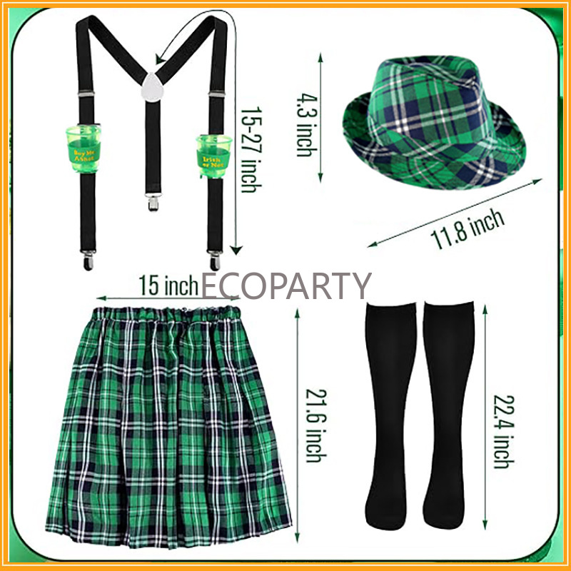Conjunto de fantasia do dia de - Sock Garter Men avaliação e preço