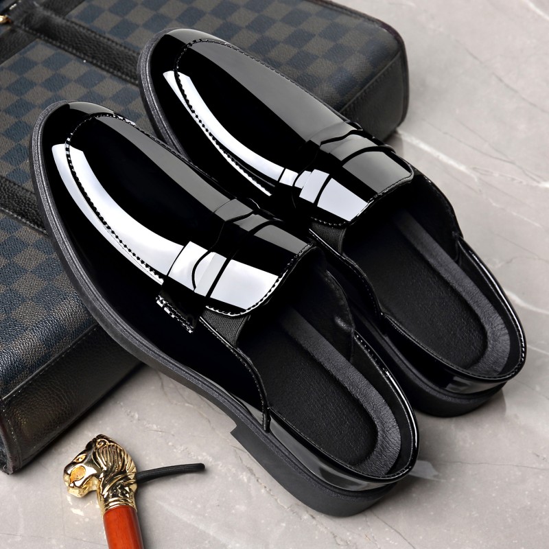 Mules masculinas pretas em cou - Formal Men Daily Wear Footwear avaliação e preço