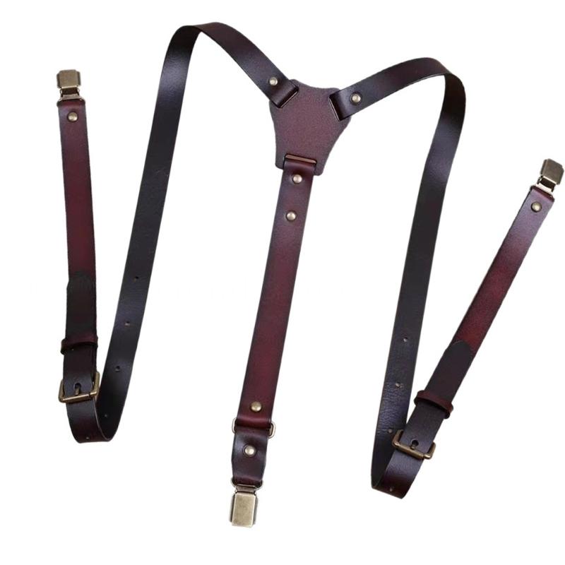 39BD Alças suspensas couro PU  - Men'S Formal Wear With Suspenders avaliação e preço