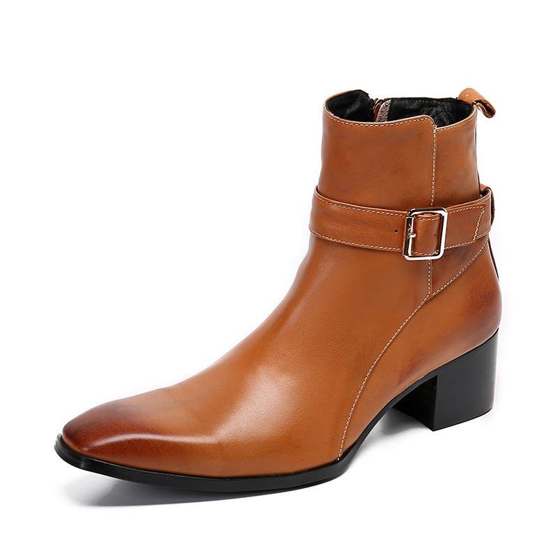 Inverno marrom fivela apontou  - Men Formal Wear With Boots avaliação e preço