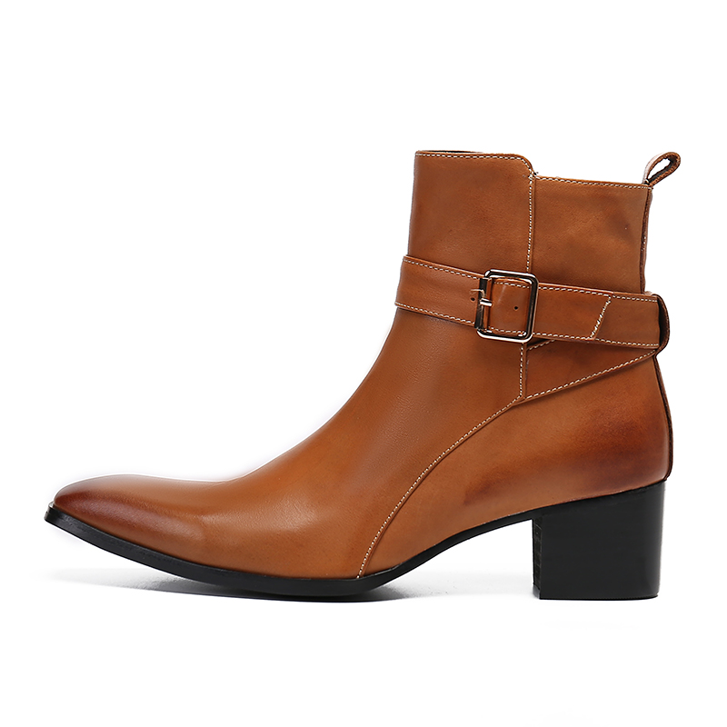 Inverno marrom fivela apontou  - Men Formal Wear With Boots avaliação e preço