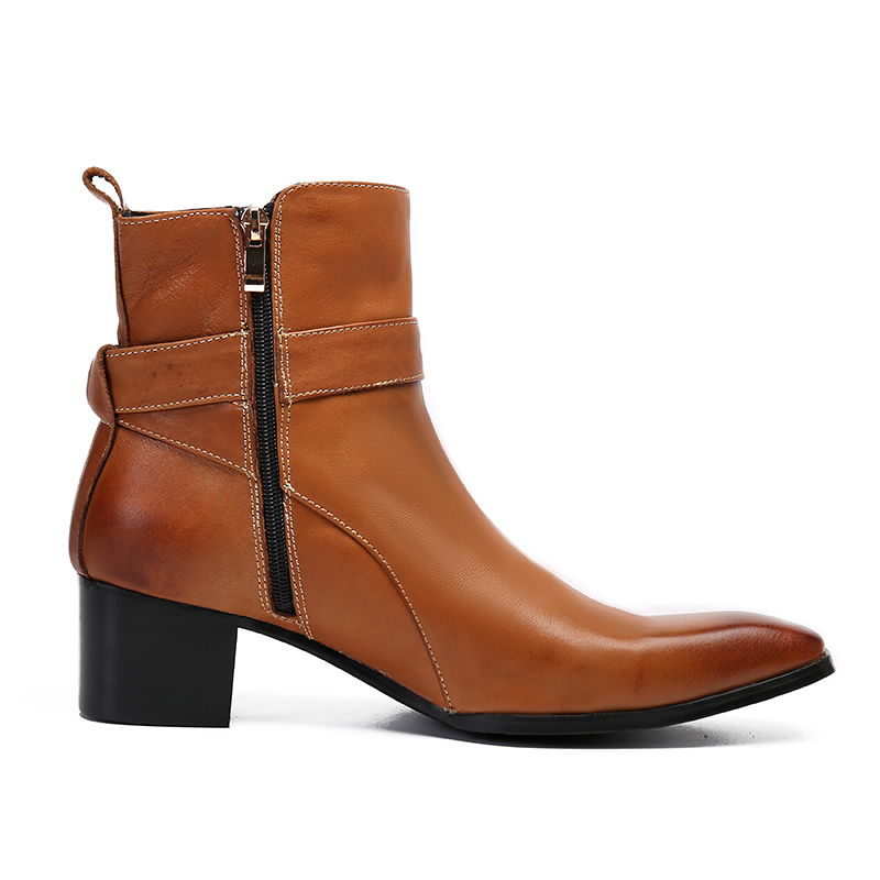 Inverno marrom fivela apontou  - Men Formal Wear With Boots avaliação e preço