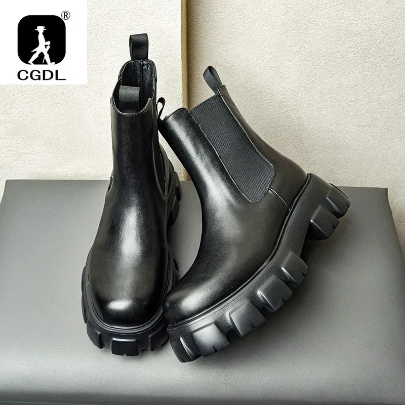 Bota masculina de sola grossa  - Men Formal Wear With Boots avaliação e preço