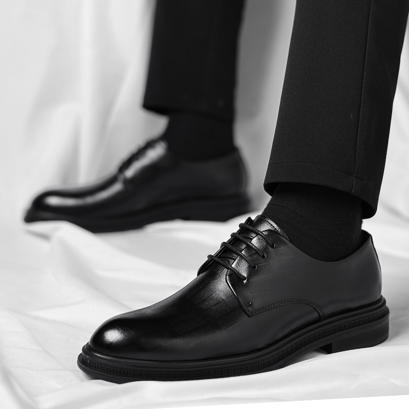 Sapatos masculinos de couro te - Men Formal Wear All Black avaliação e preço