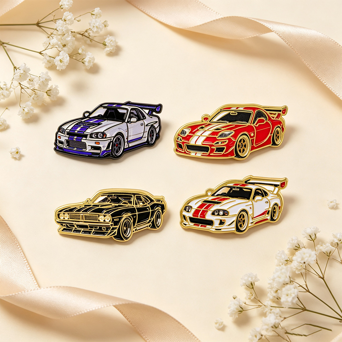Conjunto de 4 Broches de Carro - Tuxedo Lapel Pin avaliação e preço